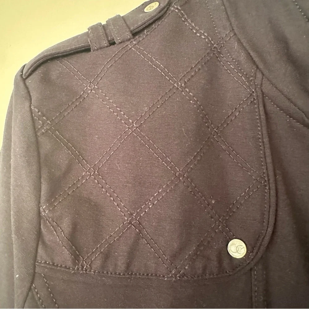 Coogi Black Sparkle Bomber Jacket Girls XL Spell Out Bling Embellished Military